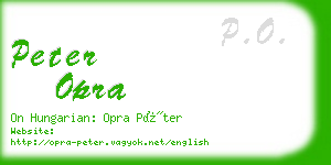 peter opra business card